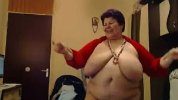 This BBW granny is a total exhibitionist and those giant boobs are epic