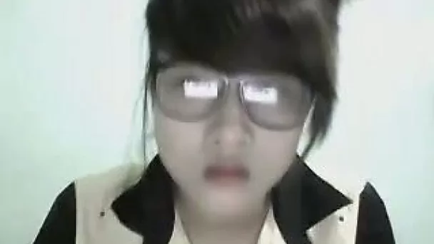 Nerdy ugly and pale brunette bitch flashed her small ugly tits
