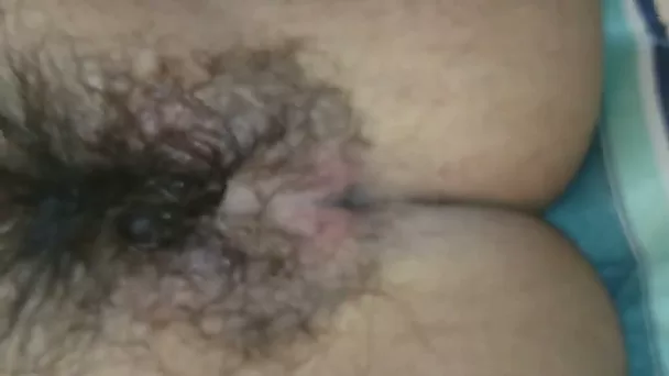 My chubby amateur horn-mad wifey pleased her own hairy cunt with a spoon