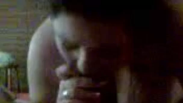 Perverted dark haired slutty ugly bitch sucked my buddy's tool