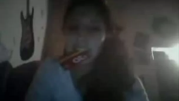 Shitty webcam vid sent by my buddy of kinky brunette cam nympho