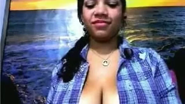 Amateur and hot Indian webcam chick with really big natural breasts