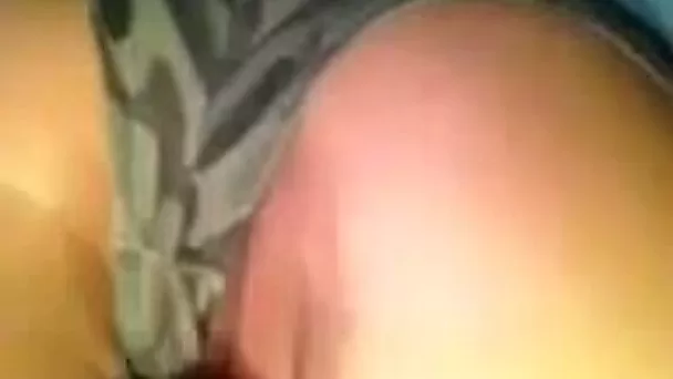 My naughty amateur slender brunette GF loves tickling her pussy