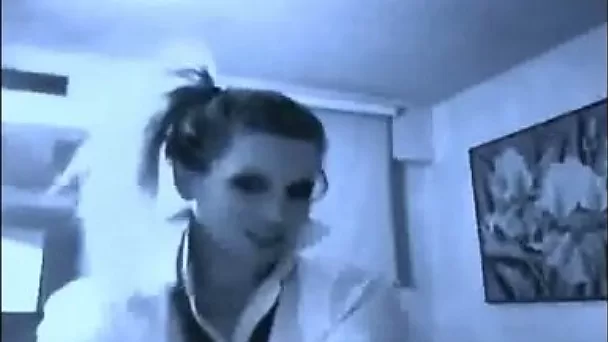 Kinky hilarious and happy blonde chick showed me her nice rounded ass