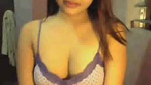 Amazing Asian teen so petite flashing her big tits on webcam