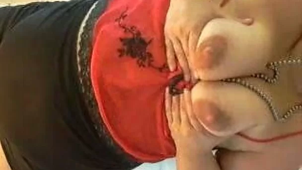 Glamorous mature chubby wife plays with her saggy rack for me