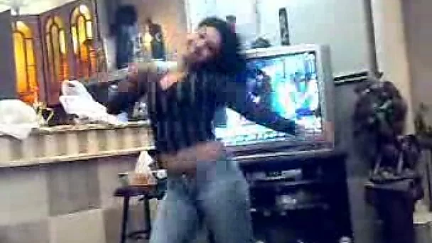 My sexy Arab friend dancing on the cam in my bedroom