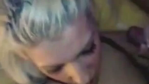 My curly blondie sucks dick like sex-hungry