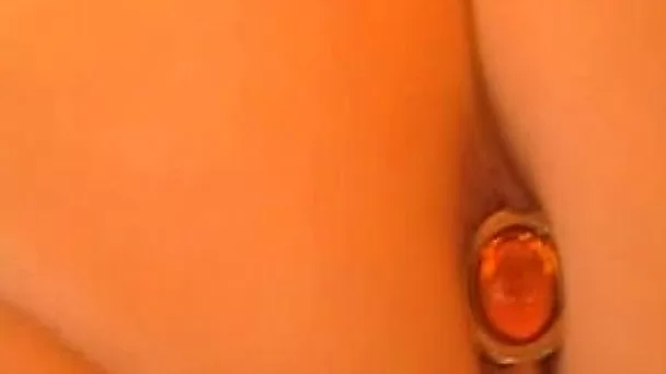 Her ass looks fucking hot with jewel in anal hoel