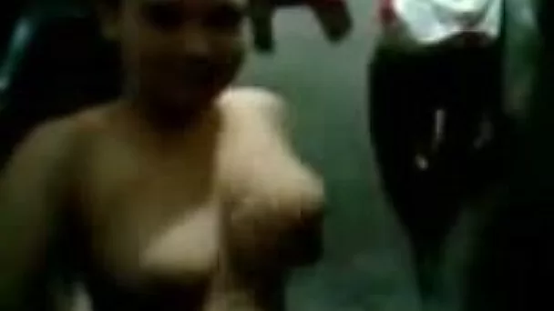 My nasty chick shows off her appetizing tits