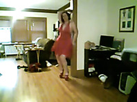 My sex-crazy wife dancing hot striptease