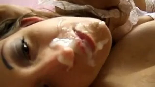 Brunette beauty with sweet boobies sucked my buddy dry