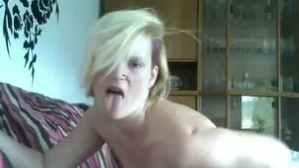 Wild AF and super horny blond haired MILFie nympho exposed her fuck holes