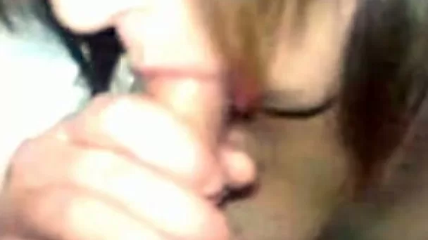 Short haired slutty brunette chick of my friend was sucking his prick