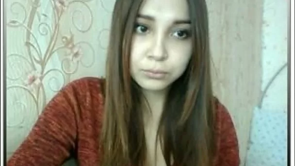 Lovely teen shows her big boobies on webcam