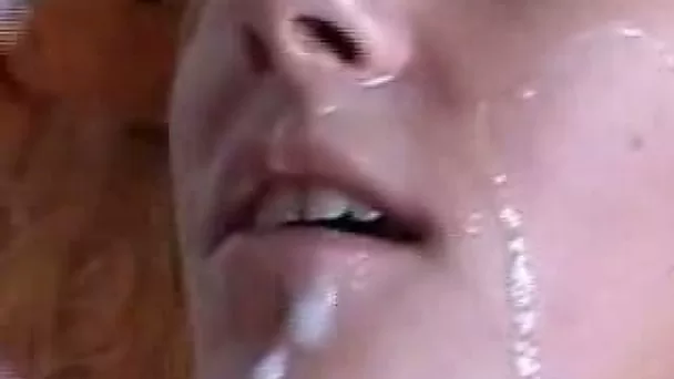 Three huge hot cumshots on my blonde wife's pretty face