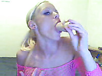 Solo masturbation on a webcam of my busty blonde wifey