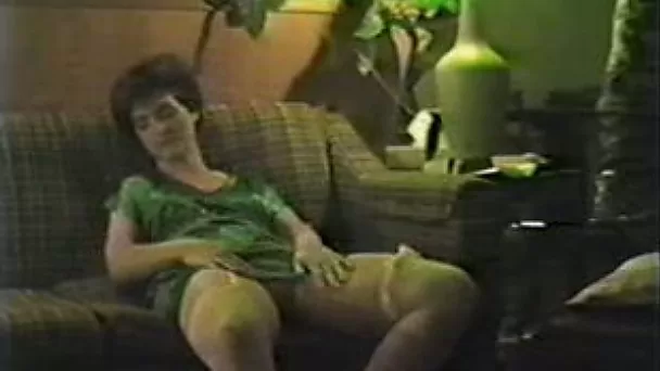 Nasty neighbor's wife diddles her dirty snatch with thick dildo