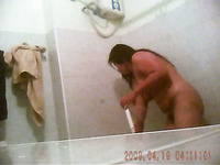 Nice hidden cam video of my chubby mature Thai wife taking shower