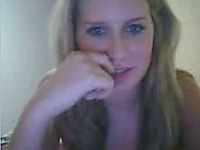 Charming blue eyed webcam girl flaunts her big natural tits