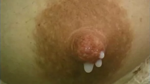Nice closeup view of my wife's big milky lactating nipples