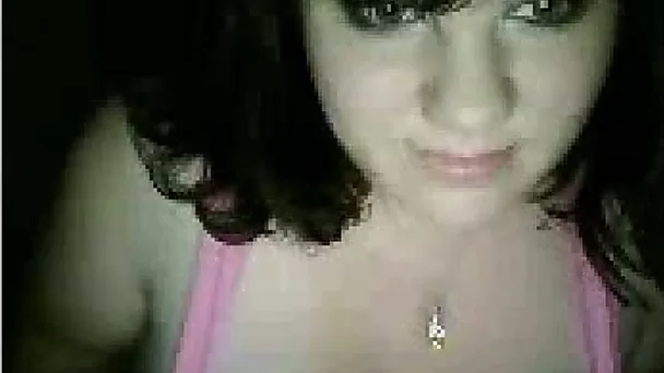 Busty Russian goth webcam bitch teases me with her knockers