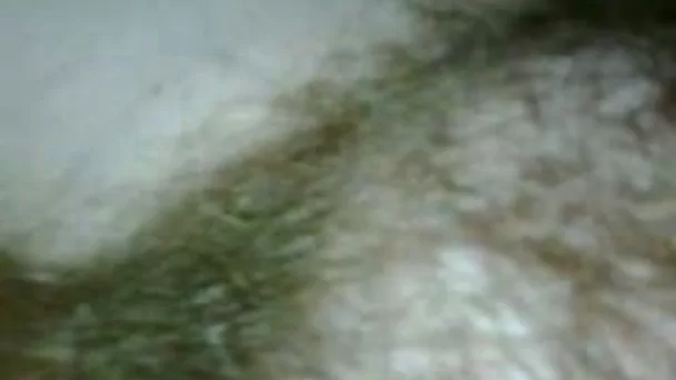 Stroking my lazy BBW wife's long pubic hair with my hands