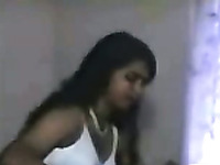My sexy Indian brunette girlfriend looks busty in her bra