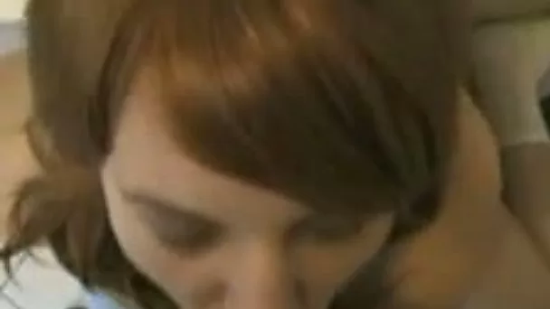 Redhead girlfriend gets massive facial cumshot in POV