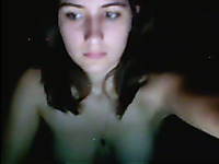 Lovely brunette chick shows me her perky nipples on webcam