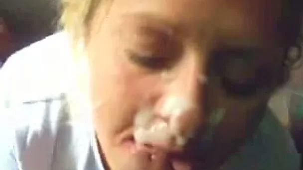 Nasty and kinky blonde whore sucking my big dick deepthroat