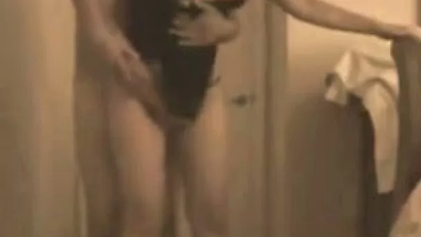 Chubby dude fucks my pussy in a standing doggy position