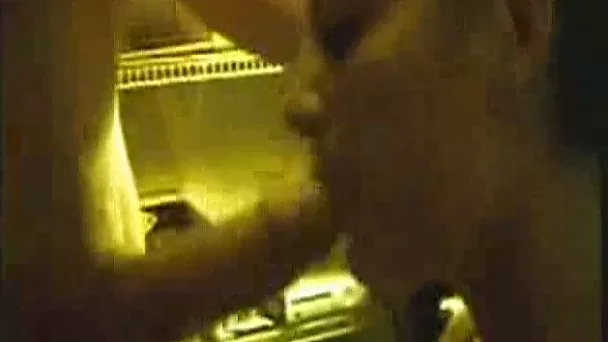 Blonde cock gobbling white lady filmed on POV home video
