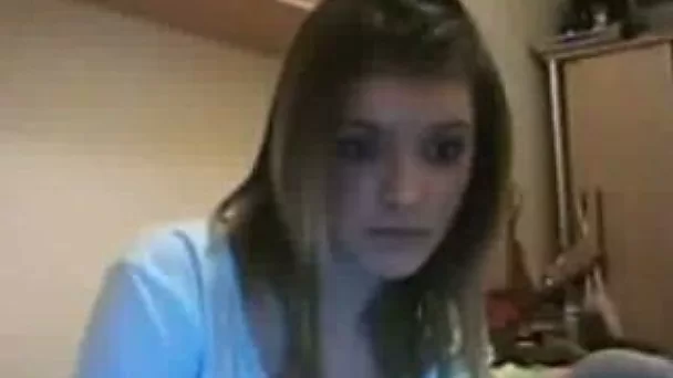 Amateur light haired sweet teen decided to show me her tight tits