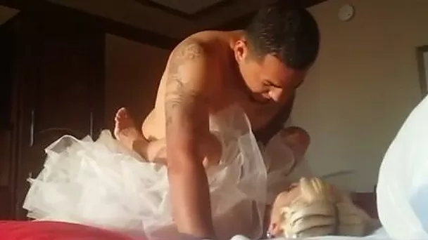 One of my friends drills cunt of his naughty and sexy blonde bride