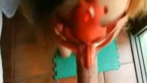Darn perverted blond haired Brazilian nympho in mask sucked my buddy