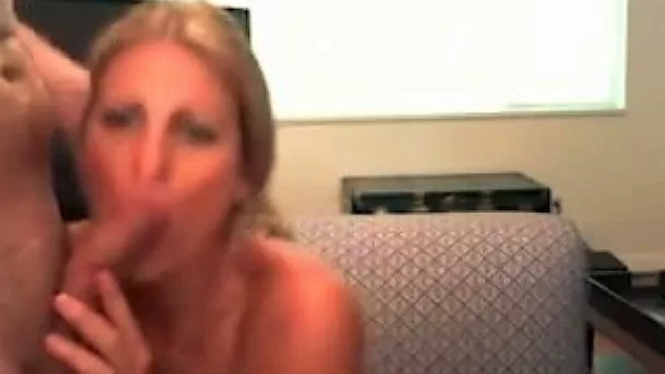 Light haired natural slender chick with perky tits sucked her man