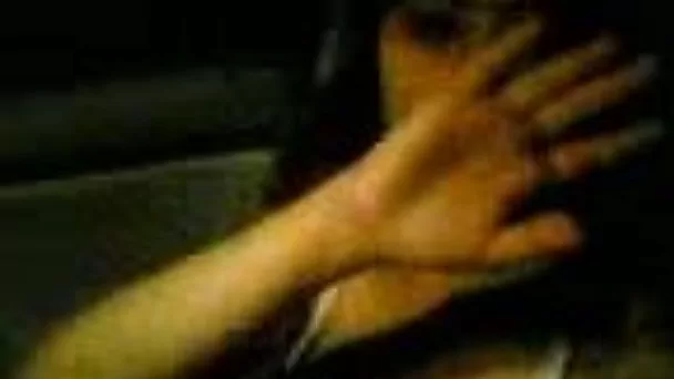 Kinky amateur slim brunette showed off her tits in the car