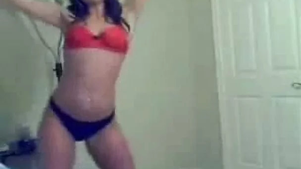 My gorgeous teen GF seduces me with sexy striptease