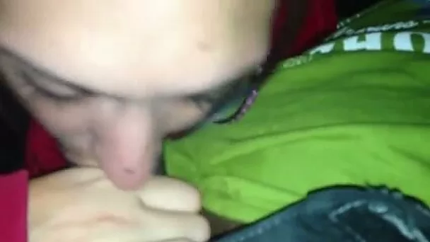 Slutty chick I met in the street is happy to suck my dick