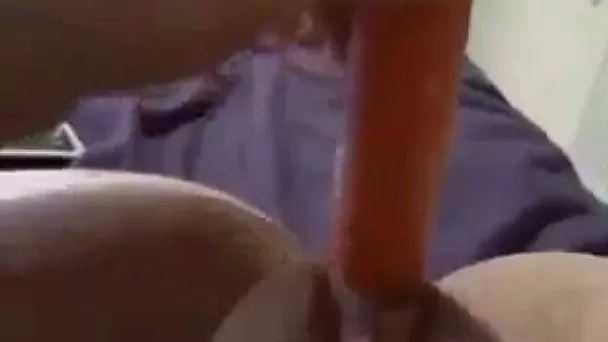 Check out my orange dildo penetrating my soaking juicy pussy