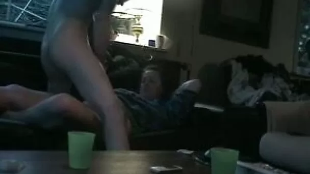 My friend fucked in sensual way his slender brunette cute girlfriend