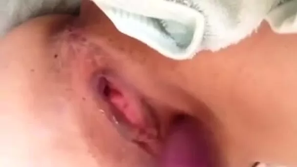 Amazing slutty chick pet her hungry moist pussy with cute sex toy