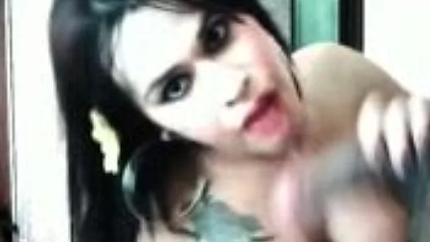 Frightening pale brunette used whore sucked my buddy's strong BBC
