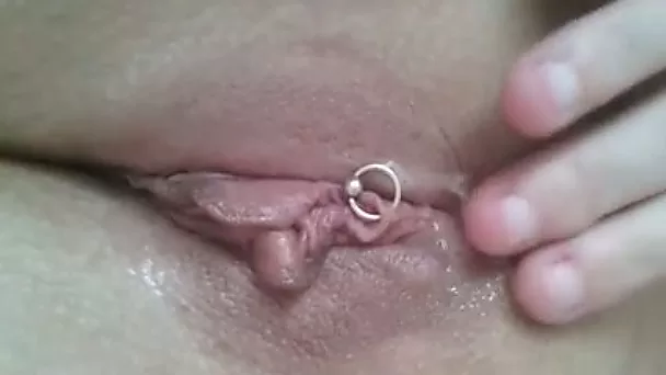 I love rubbing my moist and pierced pussy when I'm left all alone