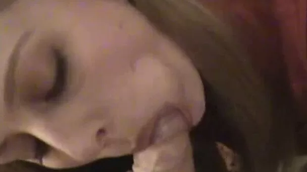 Stunning blonde babe eats dick so well and really deserves that thick load of cum