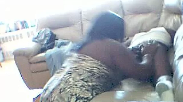 My naughty black hubby loves when I tease her bubble ass on the sofa