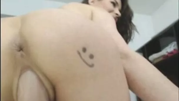 Tattooed amateur lady fingered her anus and rode dildo to fuck her twat