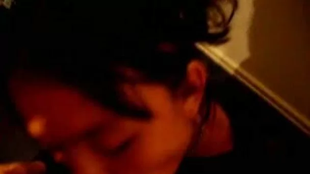 My gorgeous and petite brunette GF greedily sucking my meat pole