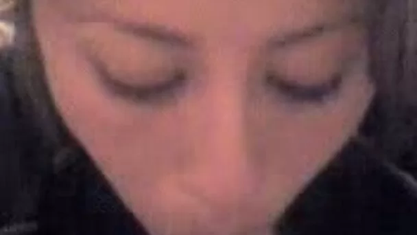 Really hot and young girlfriend giving me blowjob